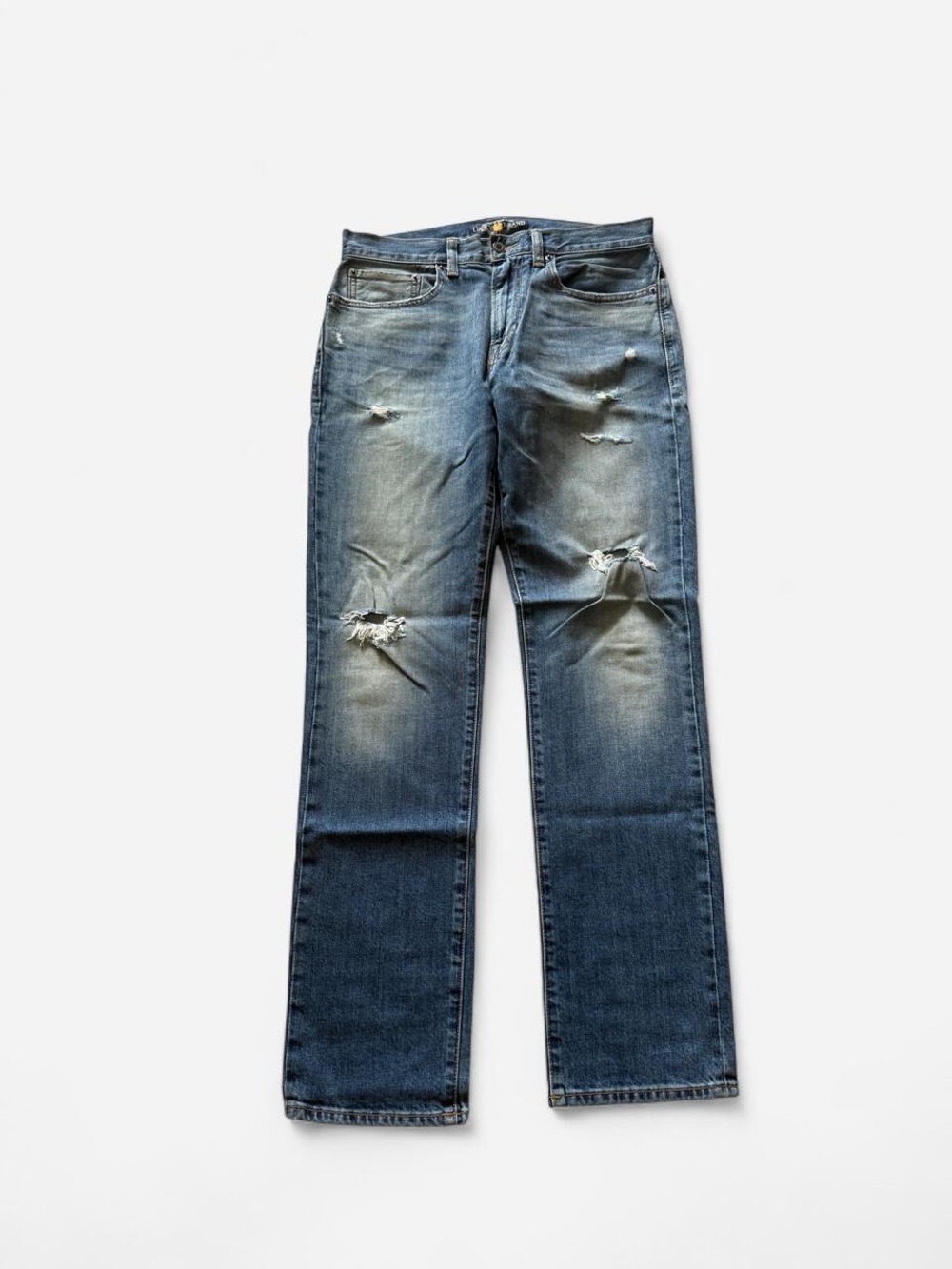 Lucky Brand Men's Straight Distressed Jeans in Blue